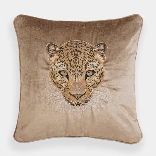Taupe Leopard Cushion Cover