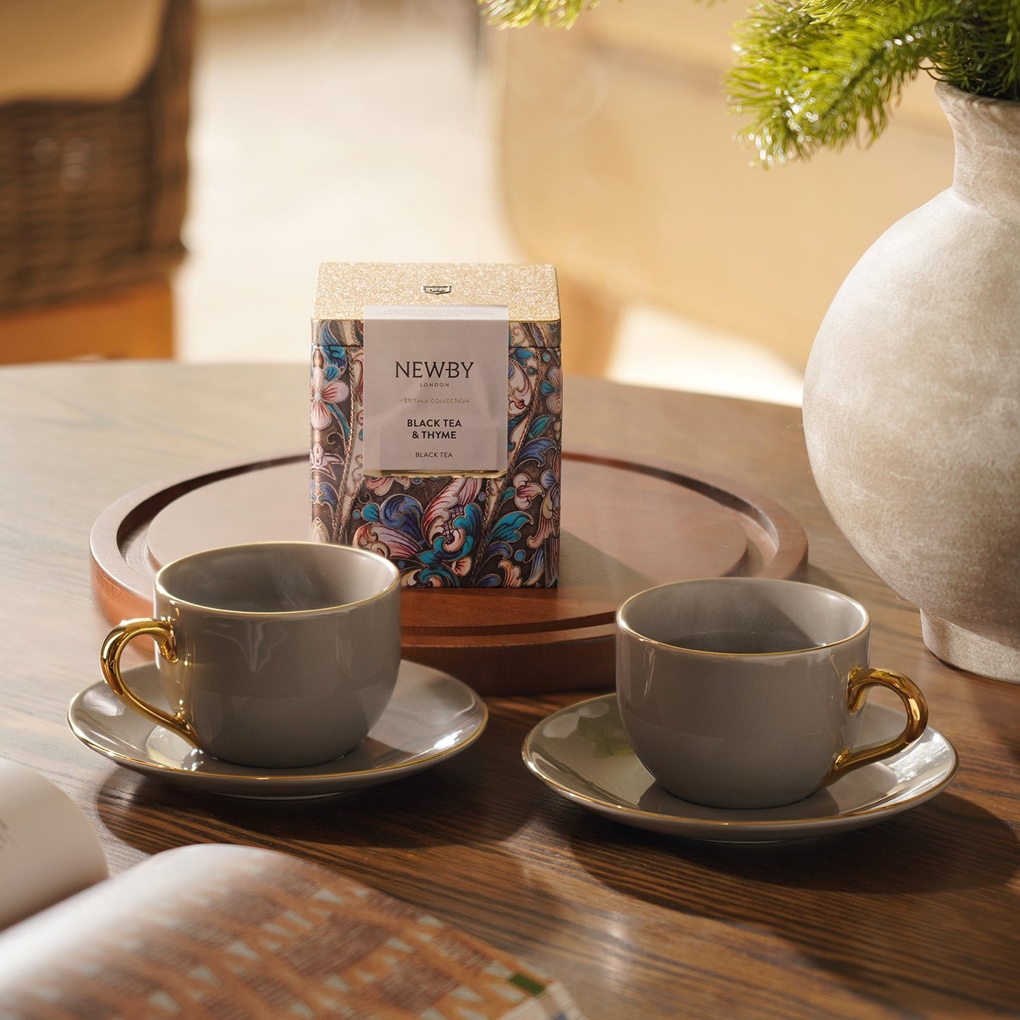 PHL X Newby Black Tea & Thyme Tea Cup & Saucer Set