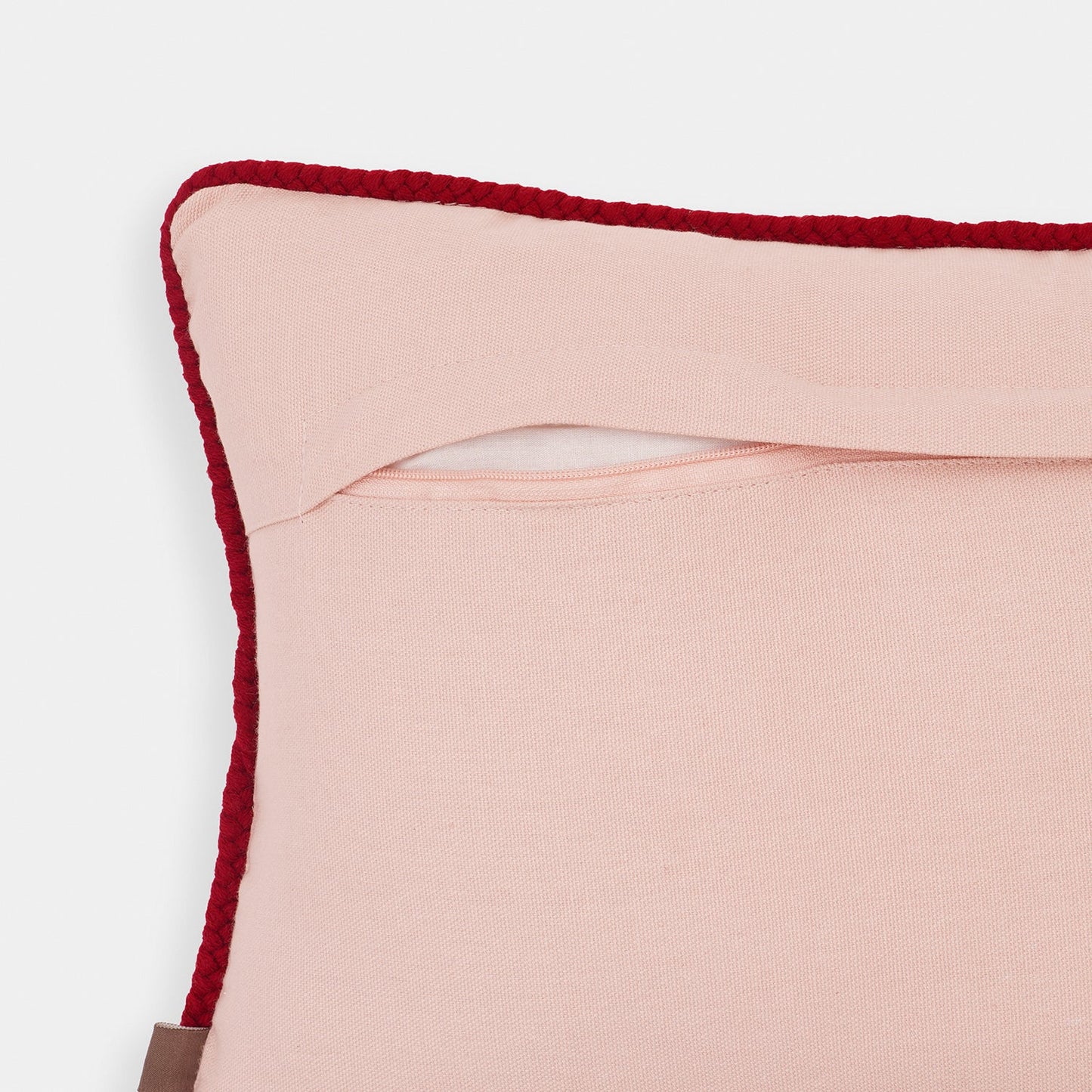 Pink Red Heart Applie Rectangular Cushion Cover