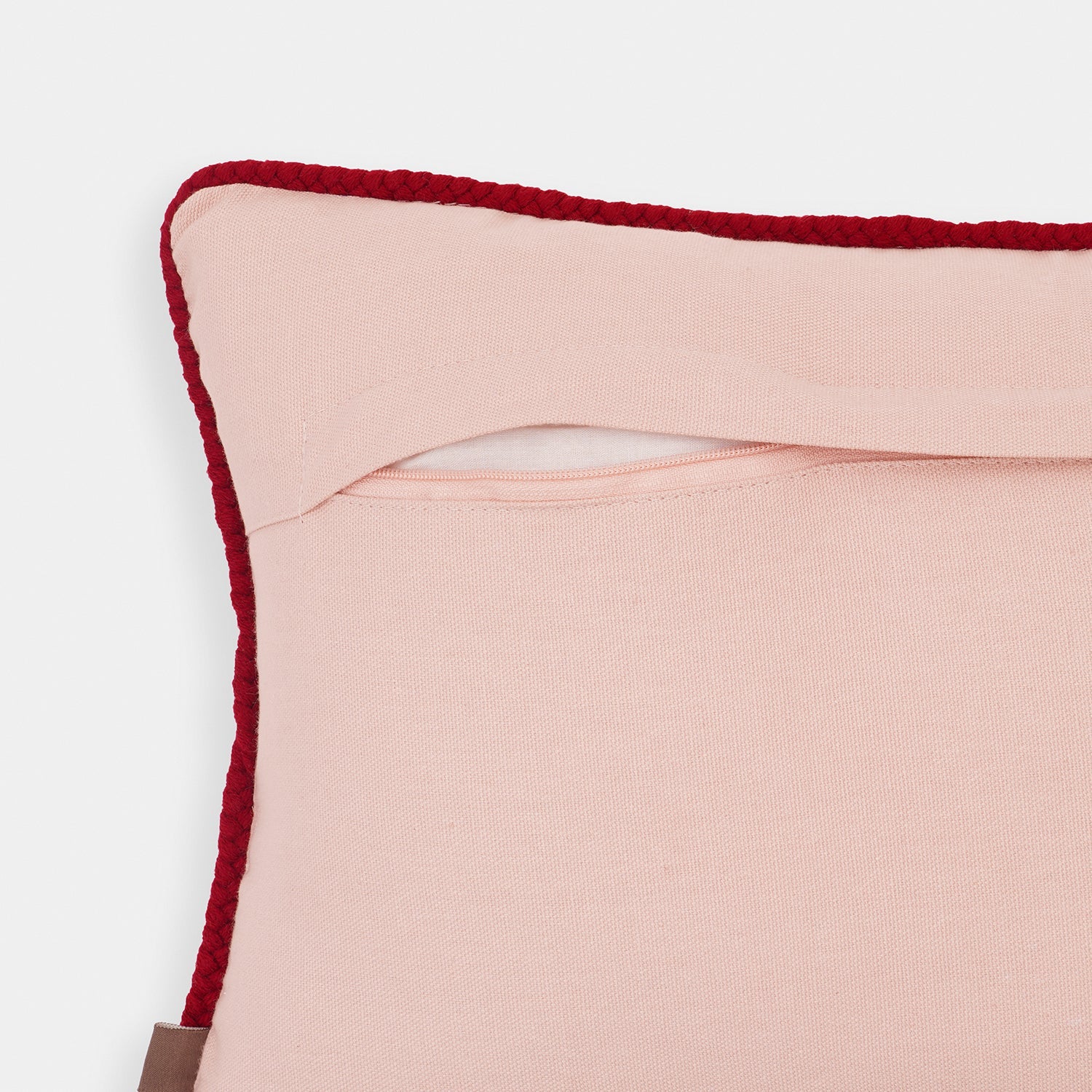 Pink Red Heart Applie Rectangular Cushion Cover