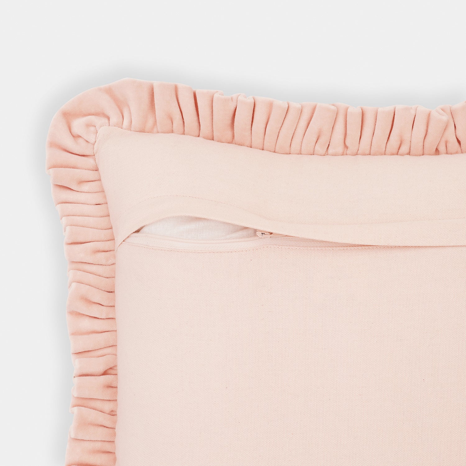 Pink LOVE Motif Frilled Cushion Cover