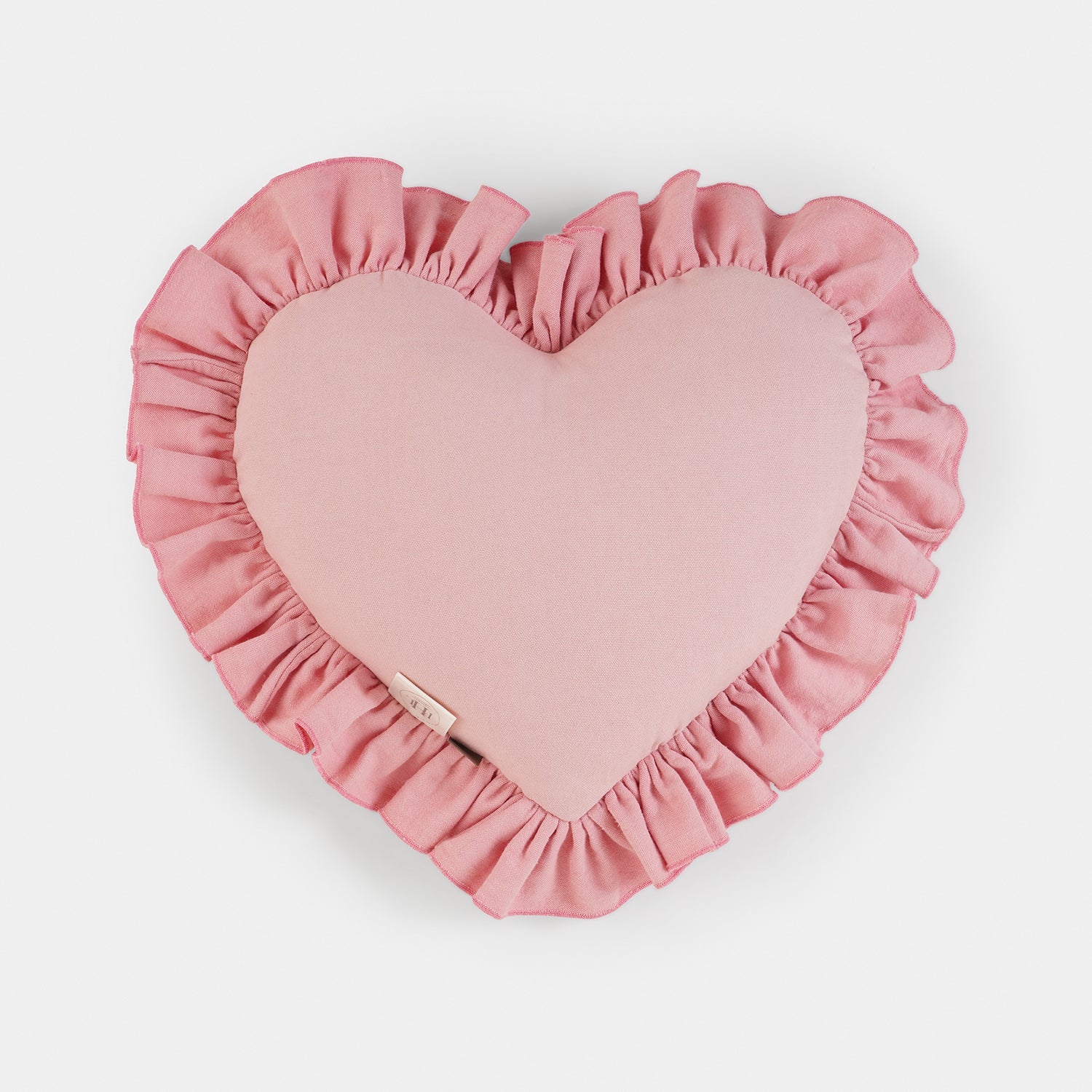 Pink Heart Shaped Frilled Cushion Cover