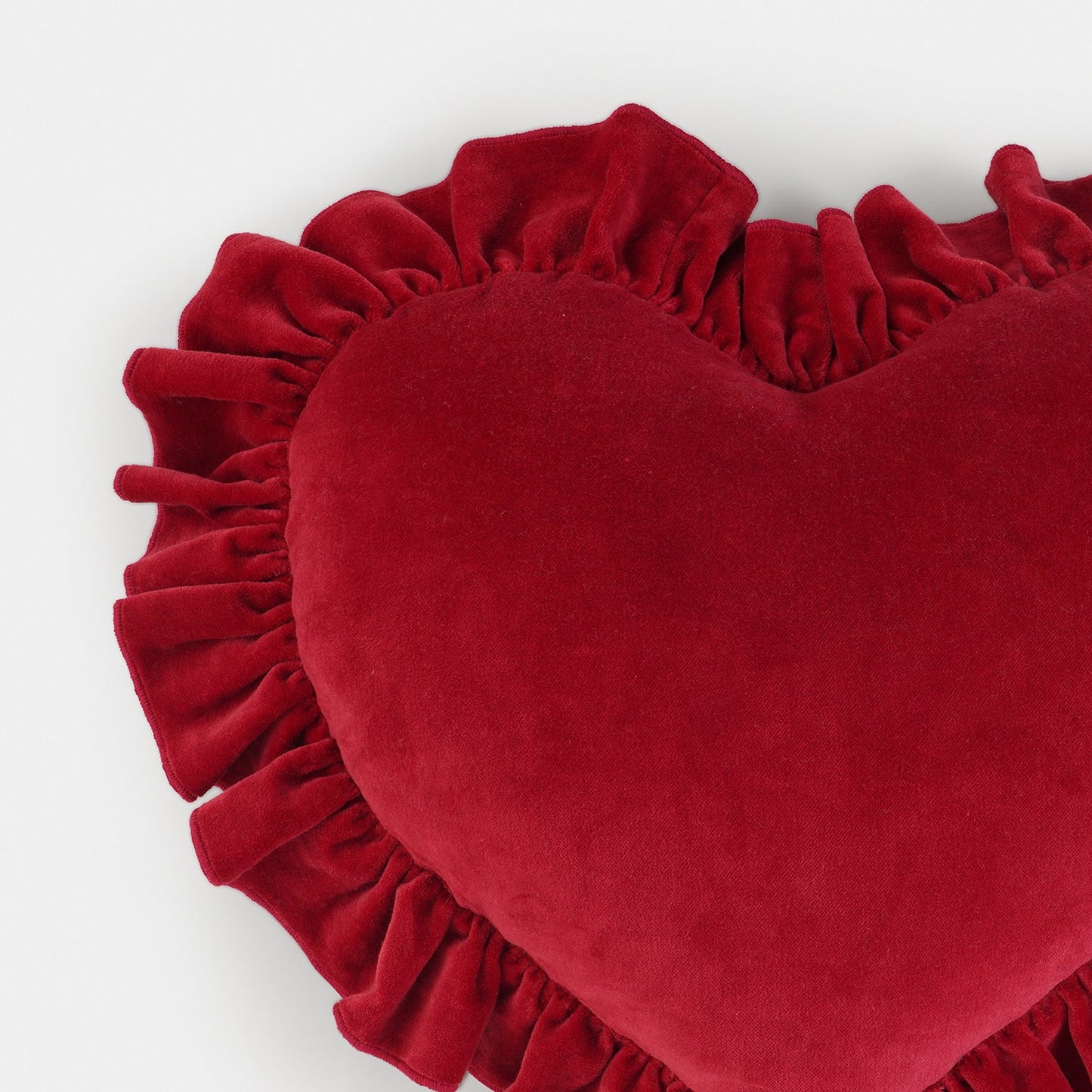 Red Heart Shaped Frilled Cushion Cover