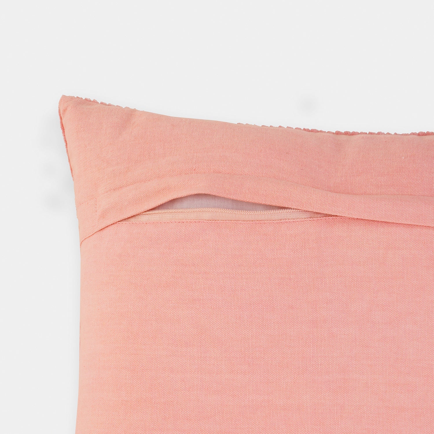 Pink Textured Cotton Cushion Cover