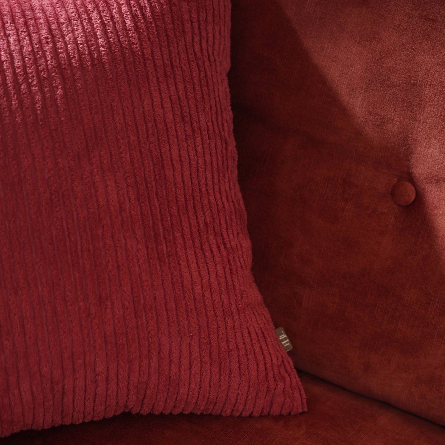 Red Textured Cotton Cushion Cover
