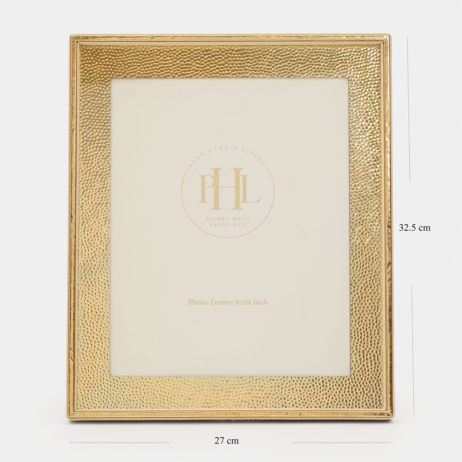 Ivory Faux Leather Hammered Photo Frame - Large