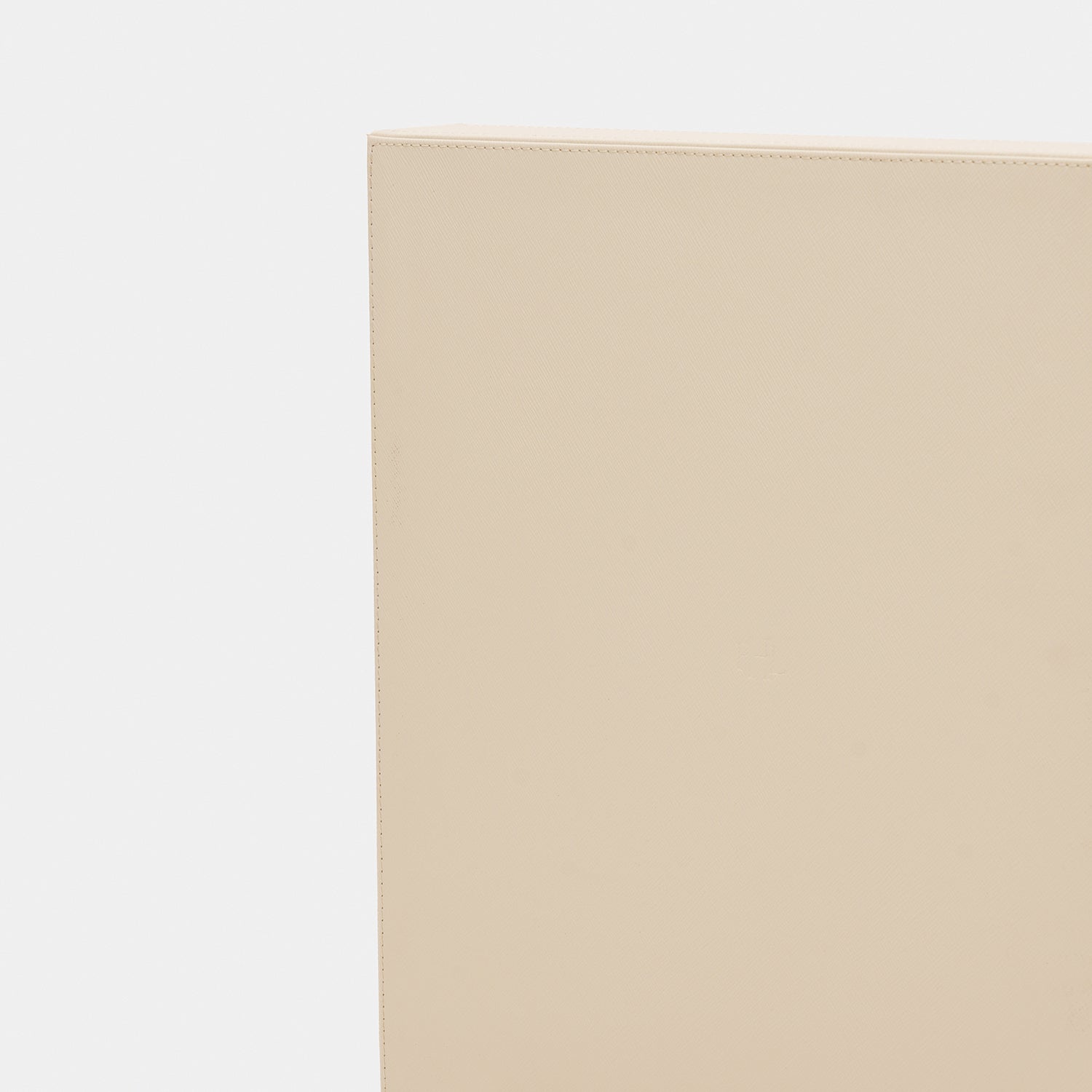 Ivory Faux Leather Hammered Serving Tray