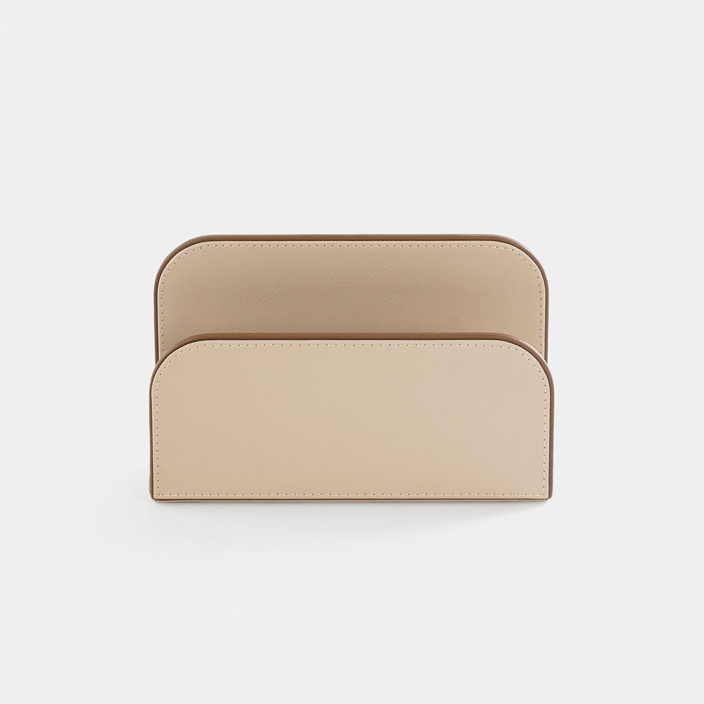 Beige Faux Leather Envelope Holder