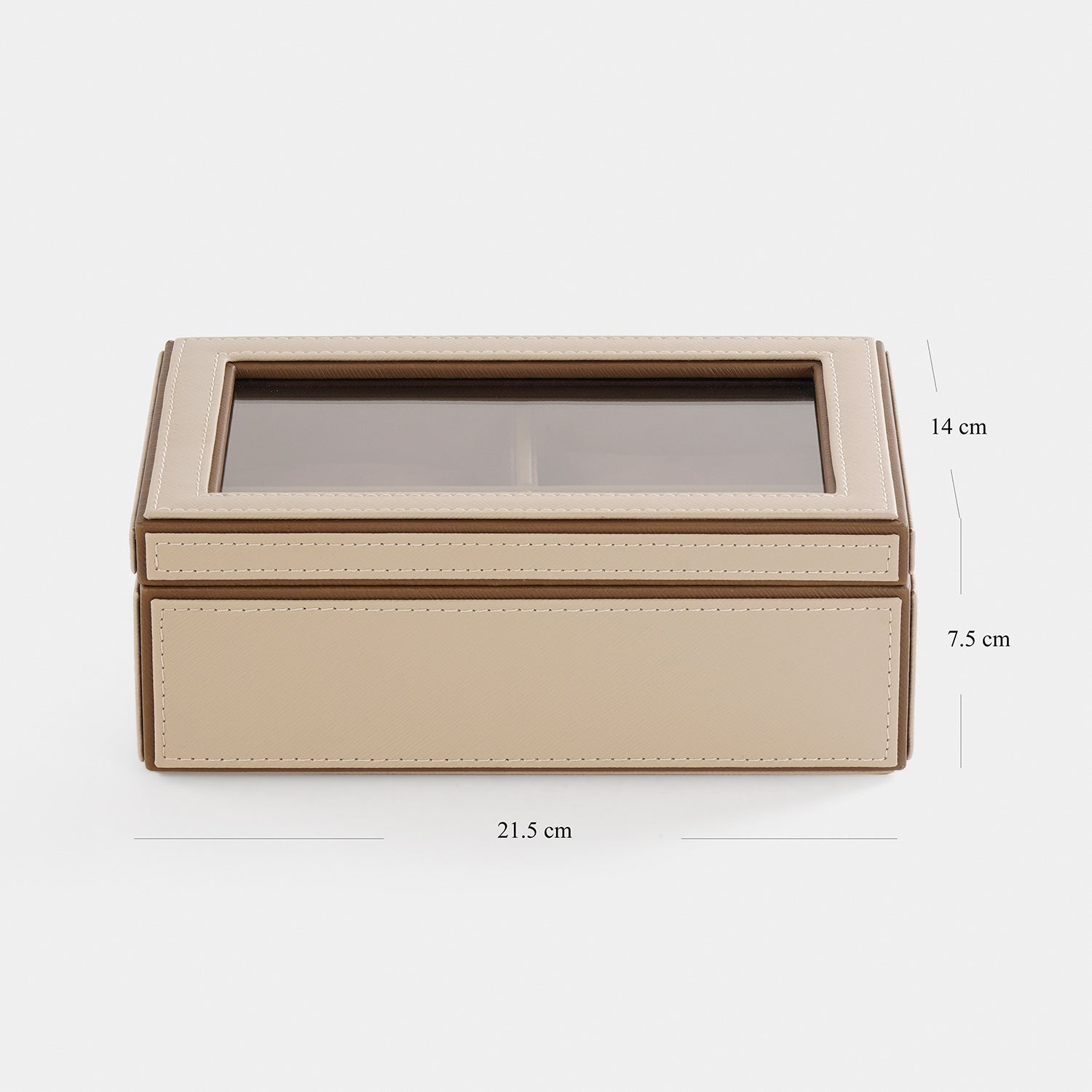 Beige Faux Leather 4 Part Watch Box