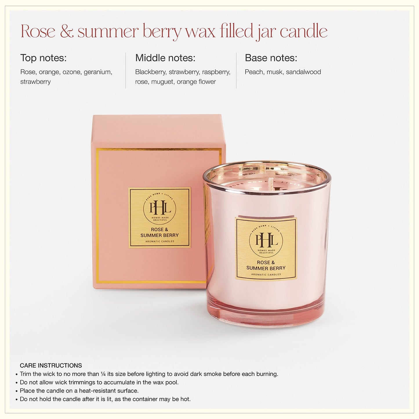 Pink Summer & Rose Berry Wax Filled Jar Candle