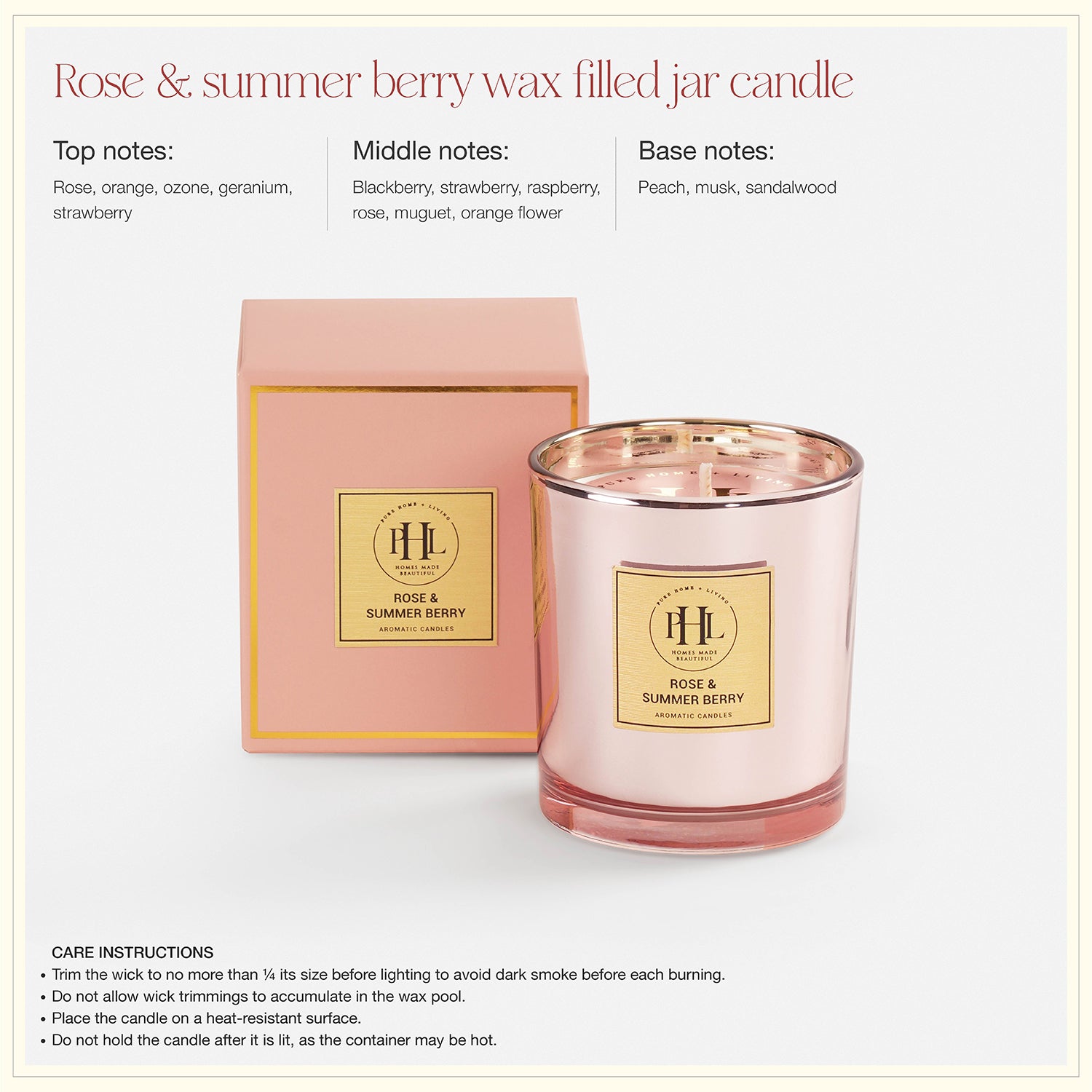 Pink Summer & Rose Berry Wax Filled Jar Candle