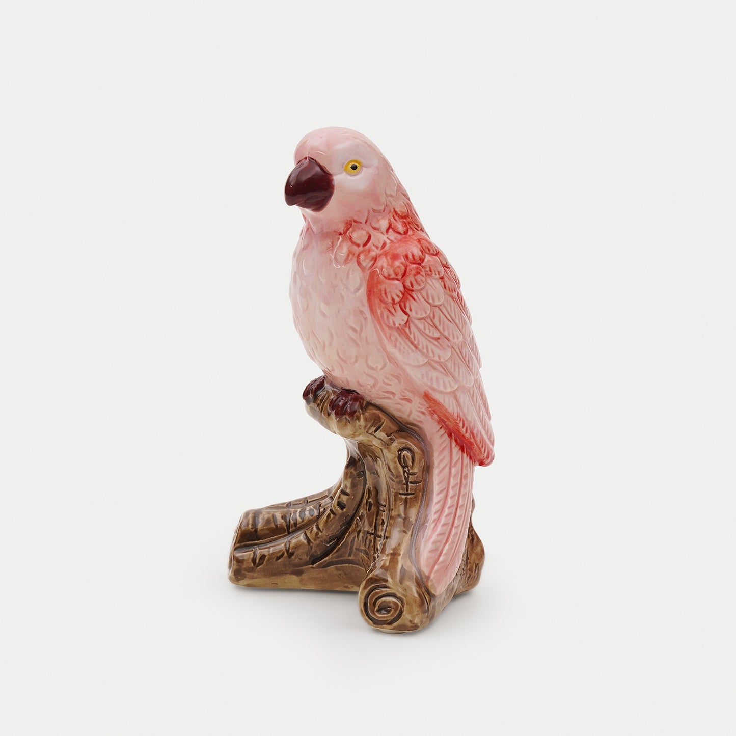 Pink Sitting Glass Parrot