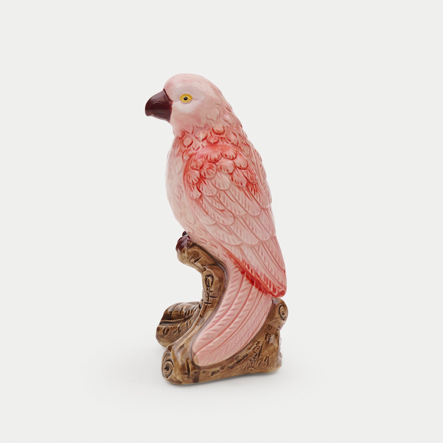 Pink Sitting Glass Parrot