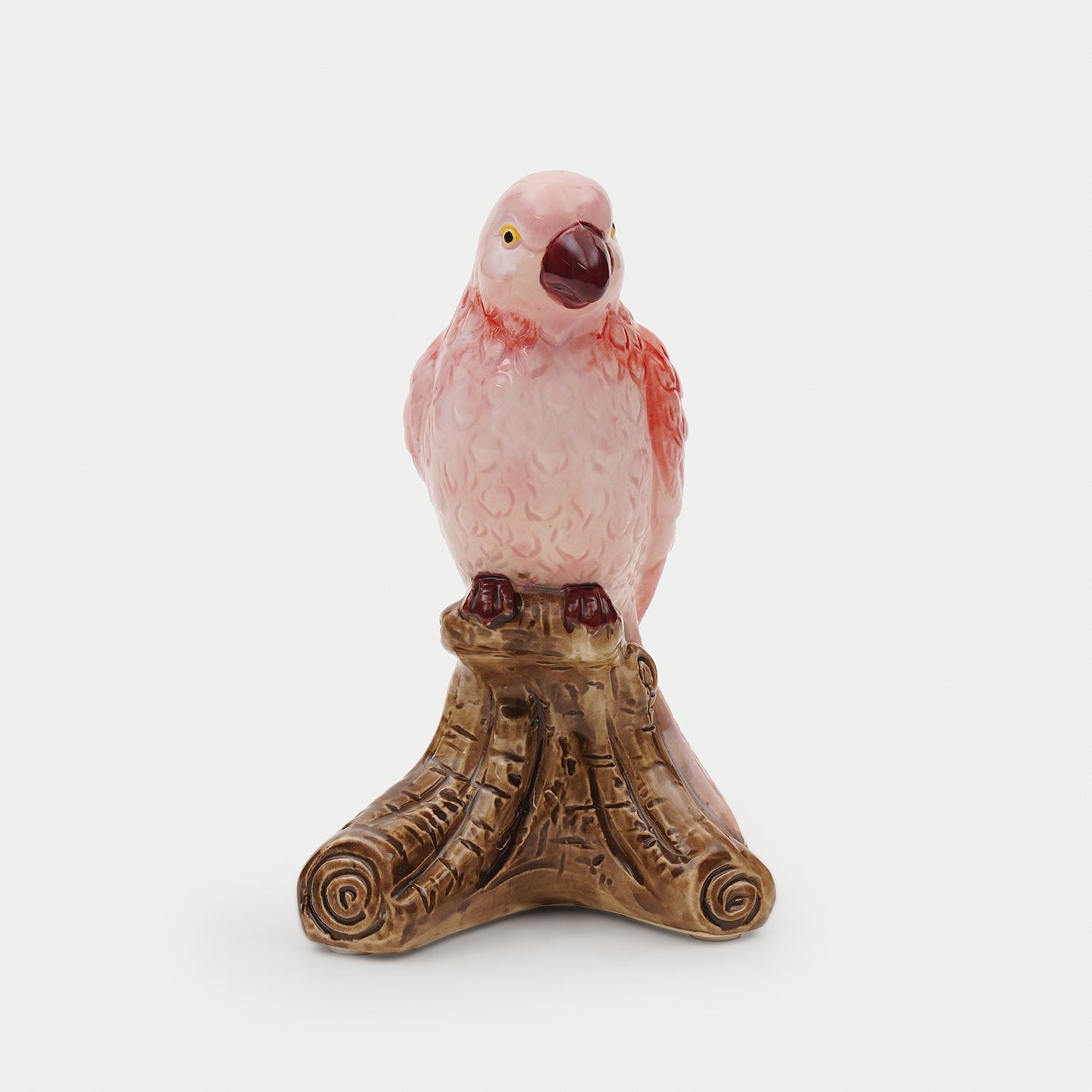 Pink Sitting Glass Parrot