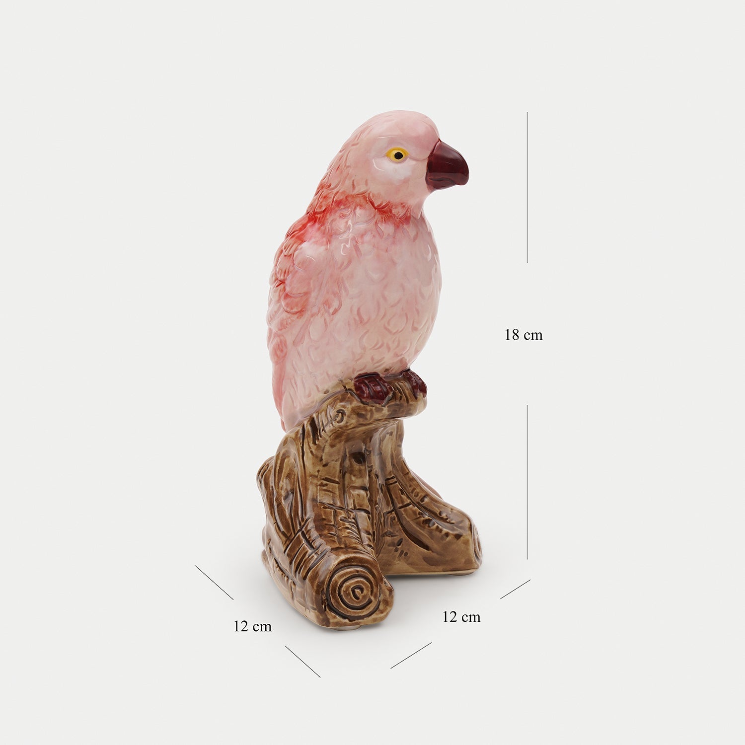 Pink Sitting Glass Parrot