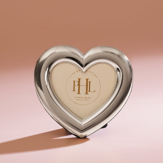 Silver Heart Shaped Photo Frame