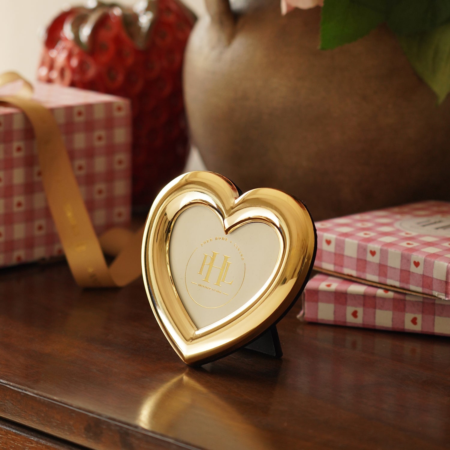 Gold Heart Shaped Photo Frame