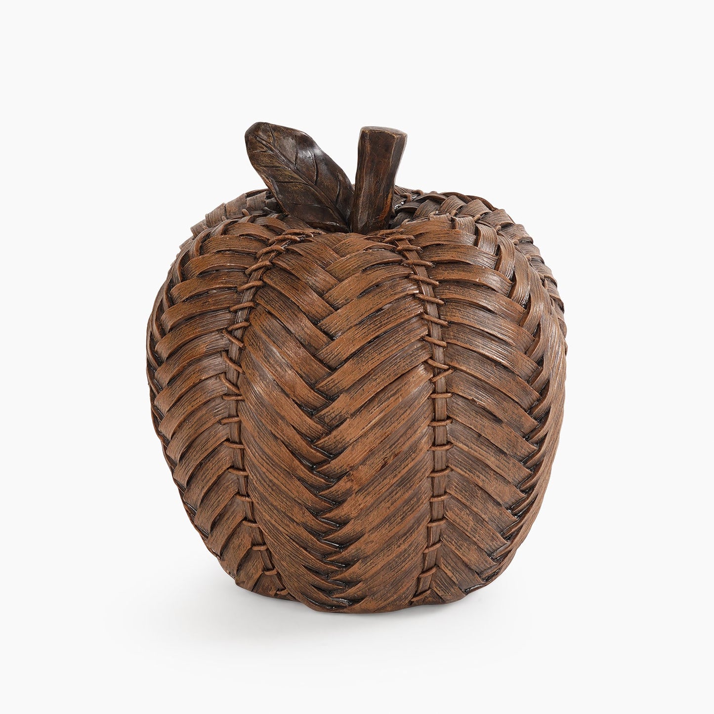 Brown Polyresin Woven Apple