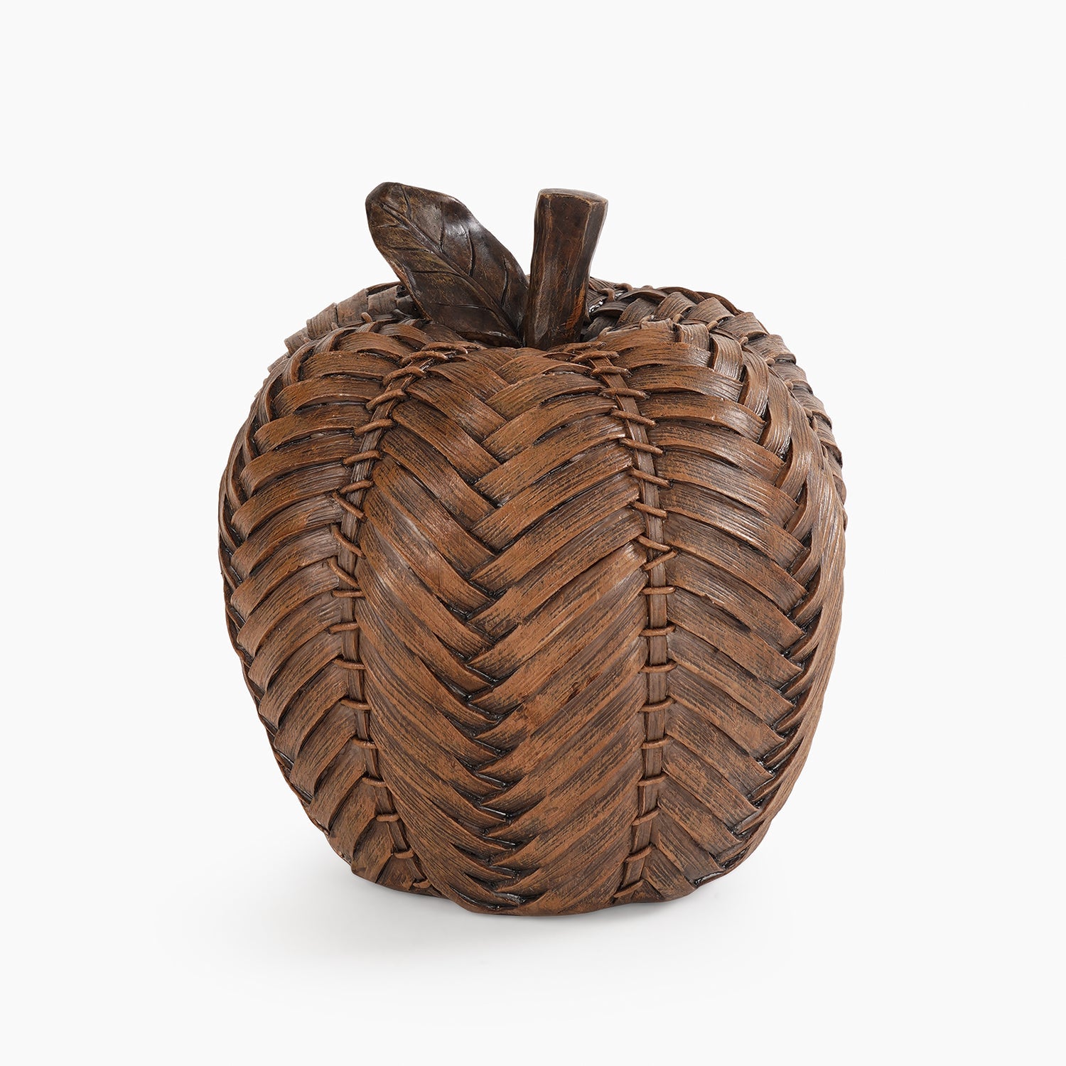 Brown Polyresin Woven Apple
