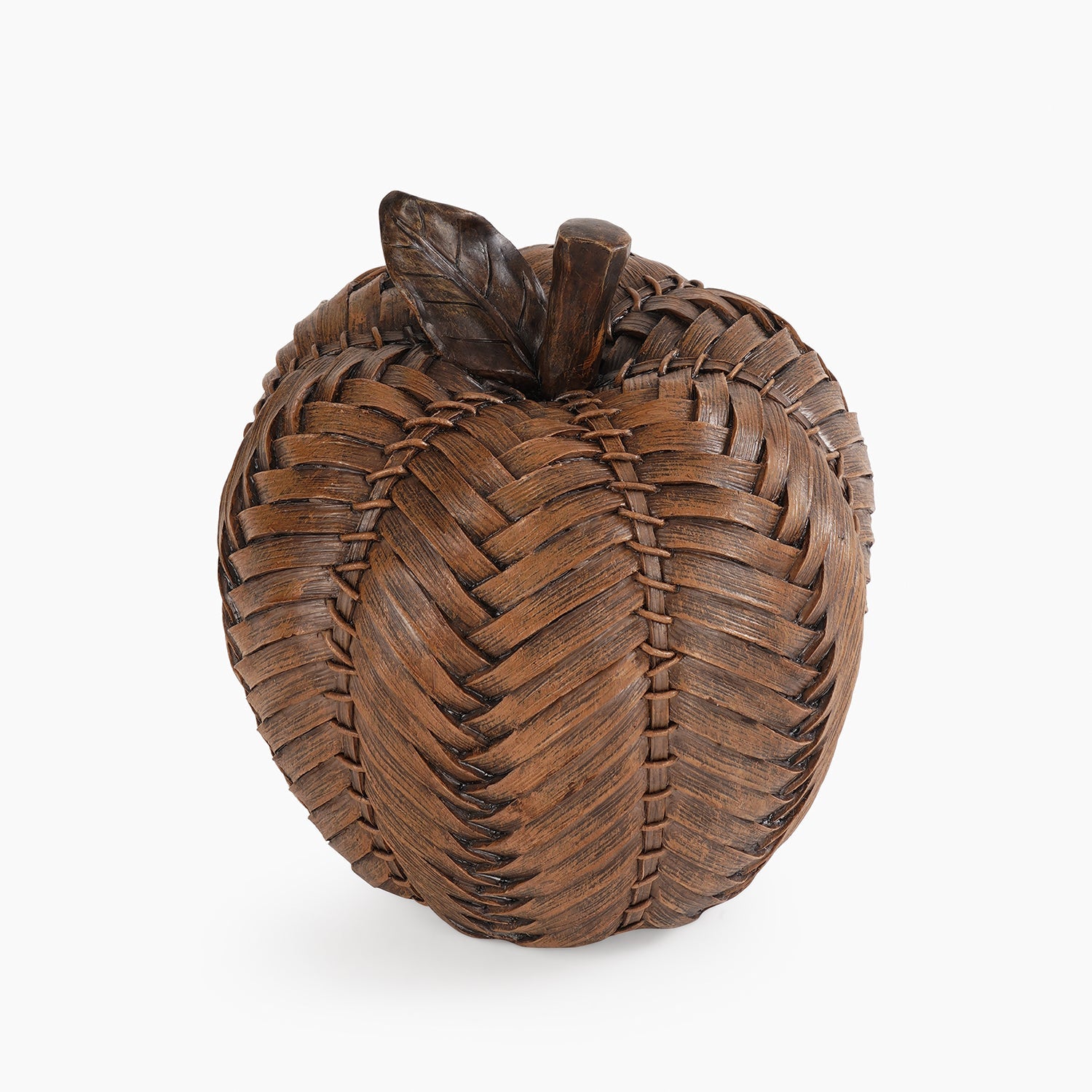 Brown Polyresin Woven Apple