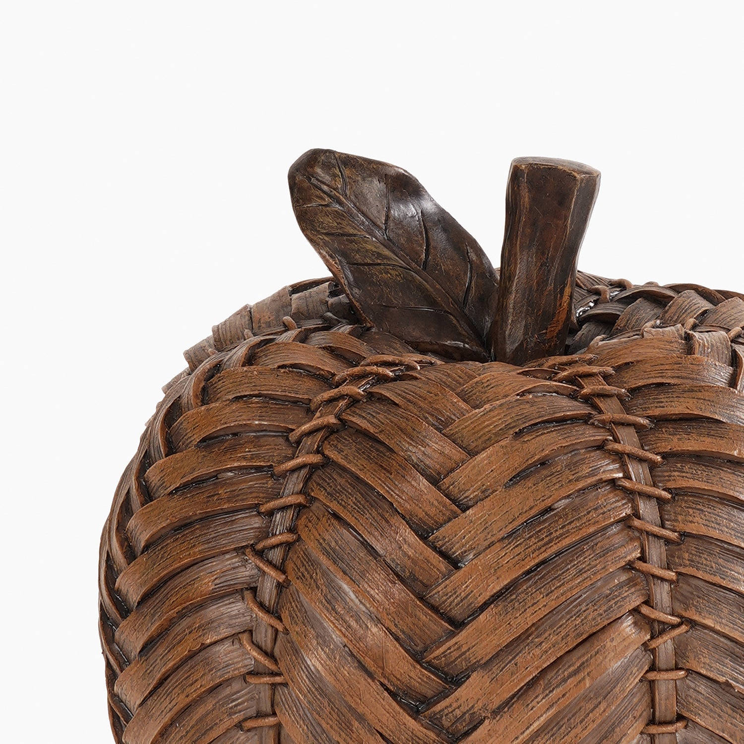Brown Polyresin Woven Apple
