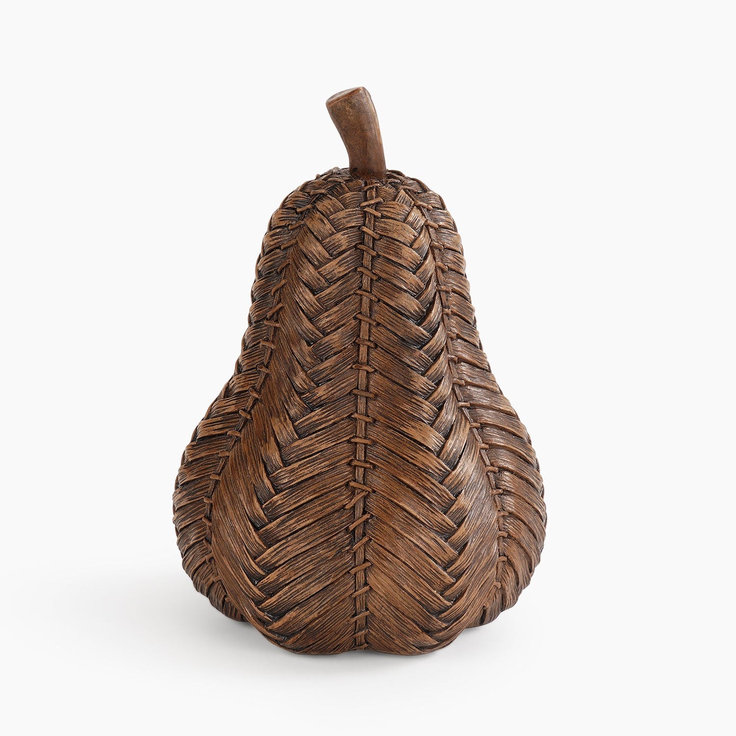 Brown Polyresin Woven Pear