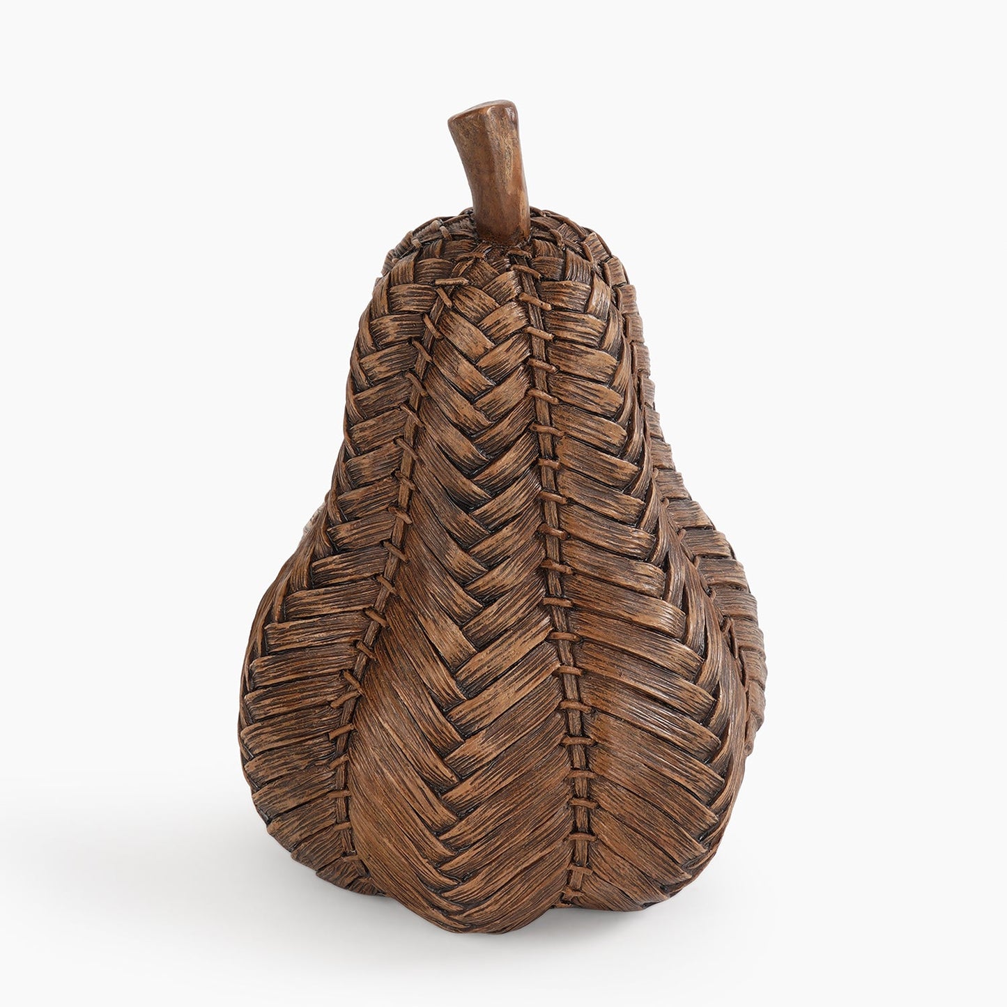 Brown Polyresin Woven Pear