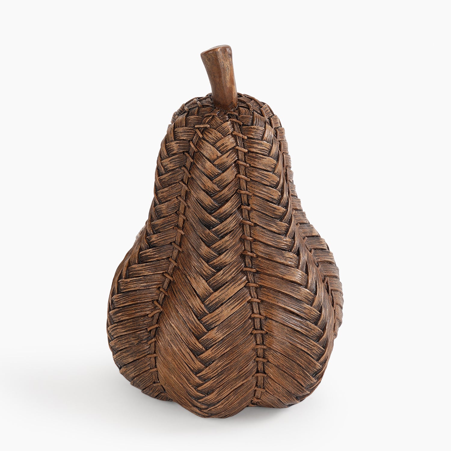 Brown Polyresin Woven Pear