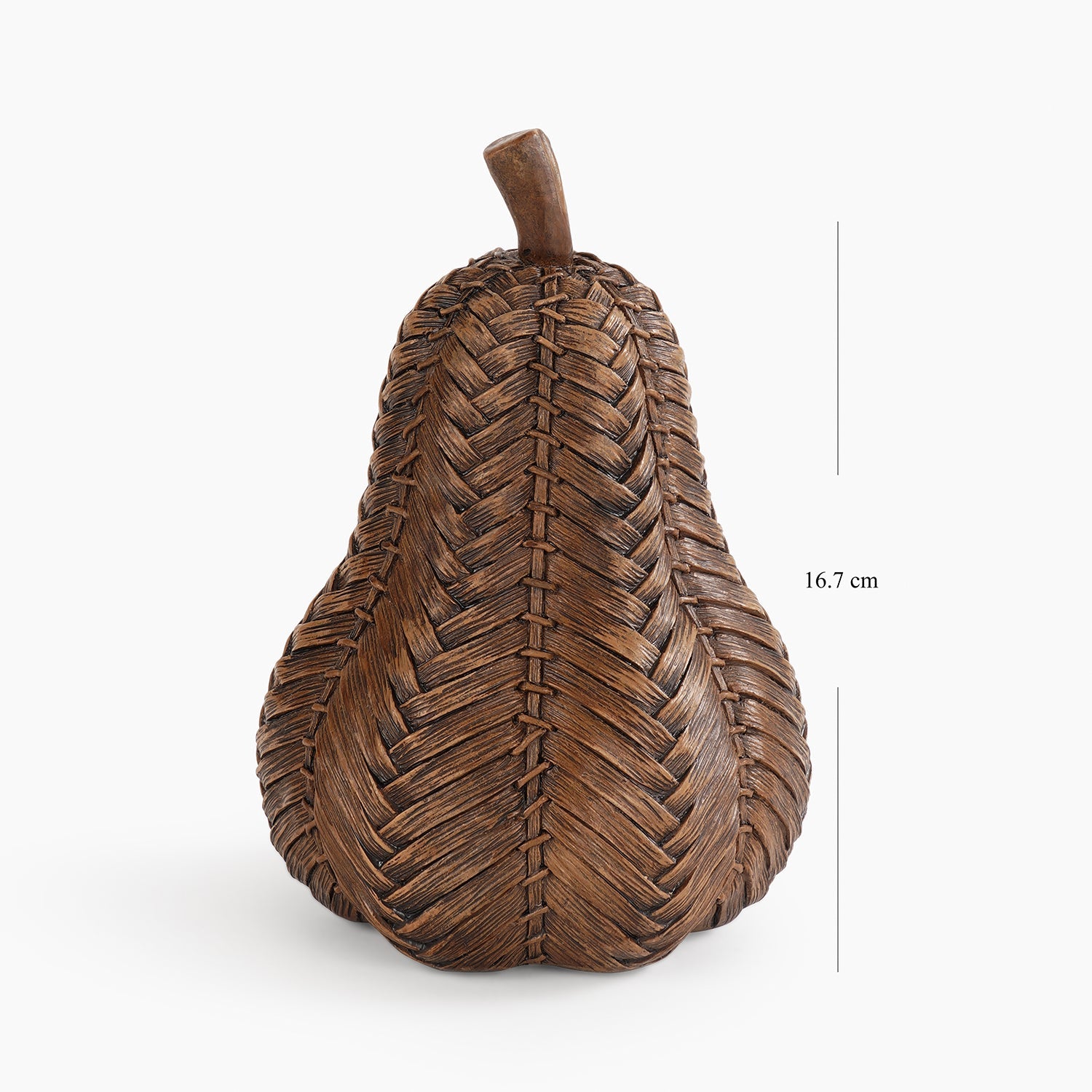 Brown Polyresin Woven Pear