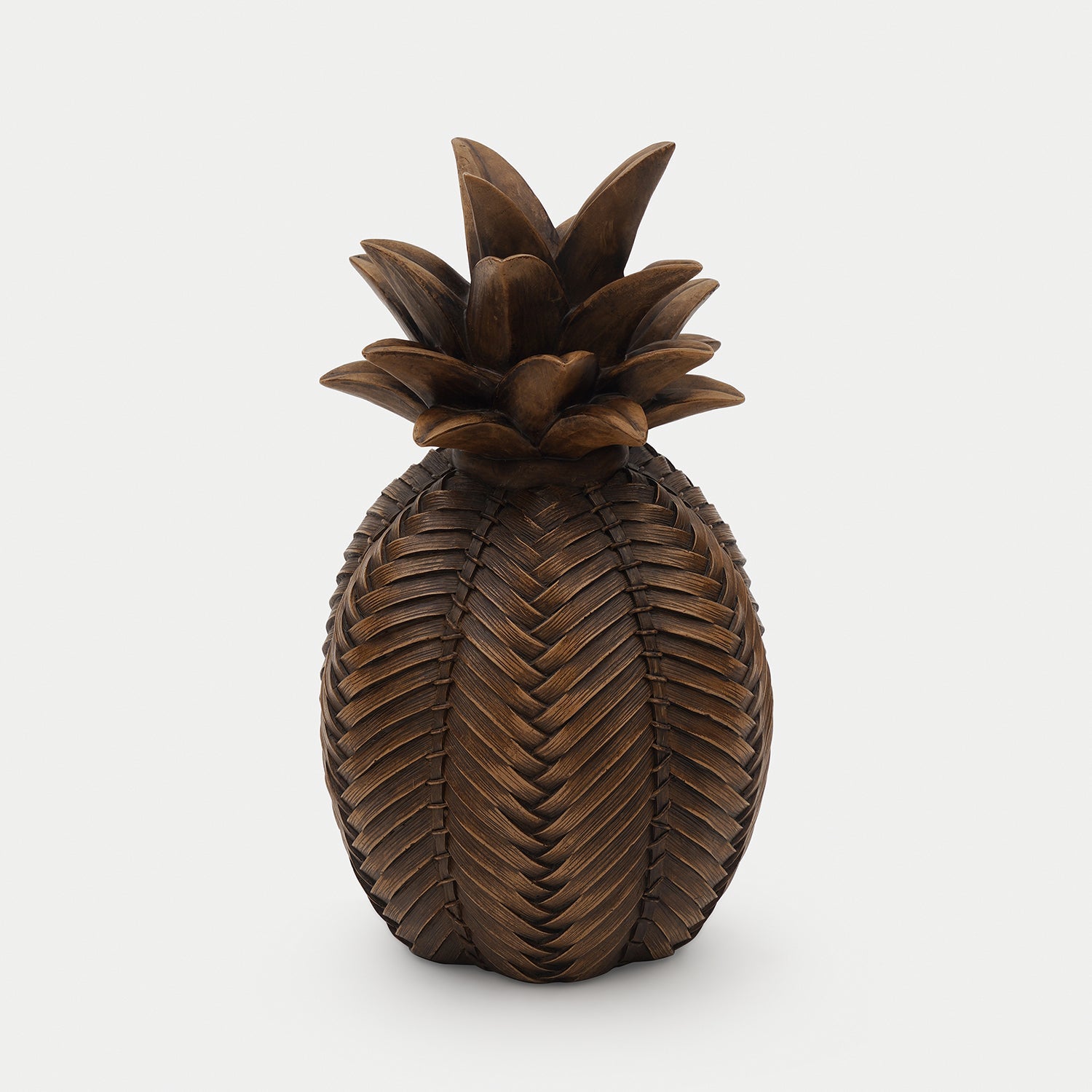 Brown Polyresin Woven Pineapple