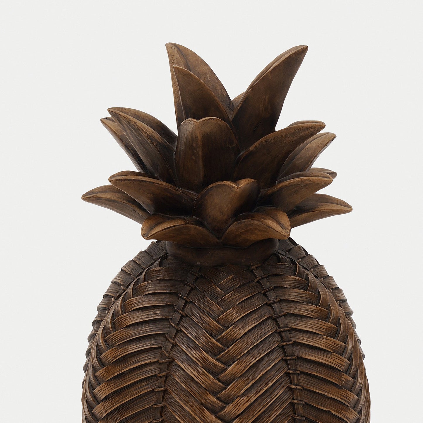 Brown Polyresin Woven Pineapple