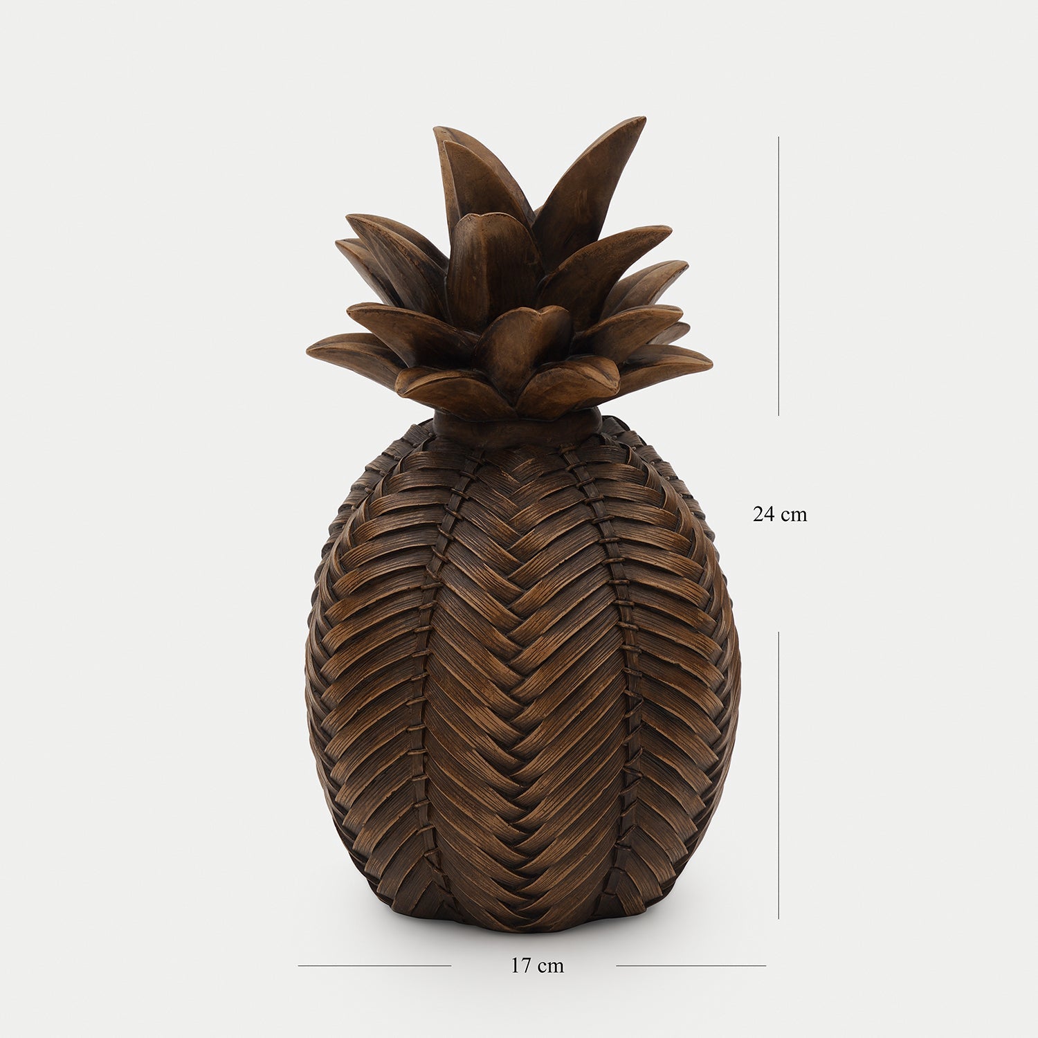 Brown Polyresin Woven Pineapple
