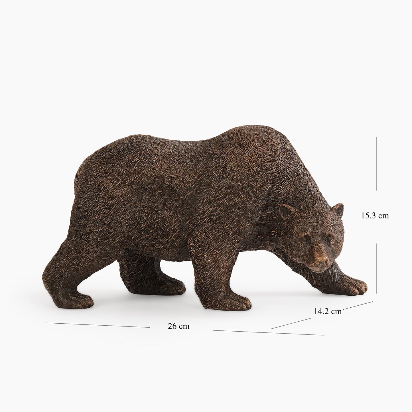 Brown Polyresin Walking Bear