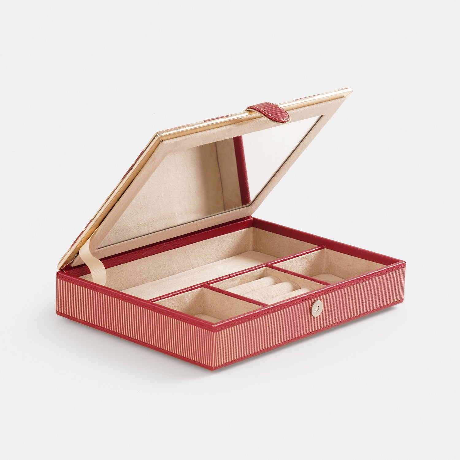 Pink Heart Print Faux Leather Jewellery Box