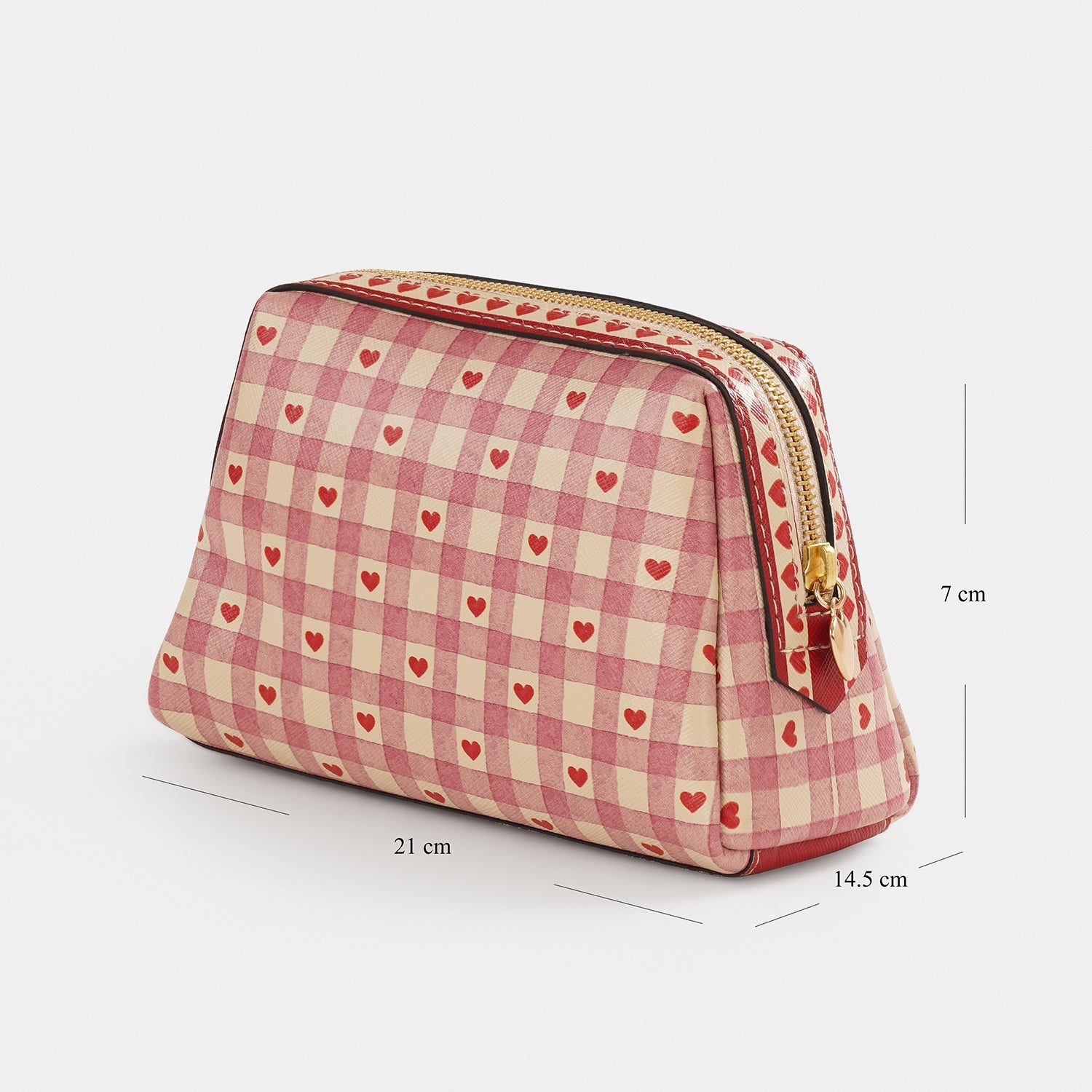 Pink Printed Faux Leather Vanity Pouch - Small