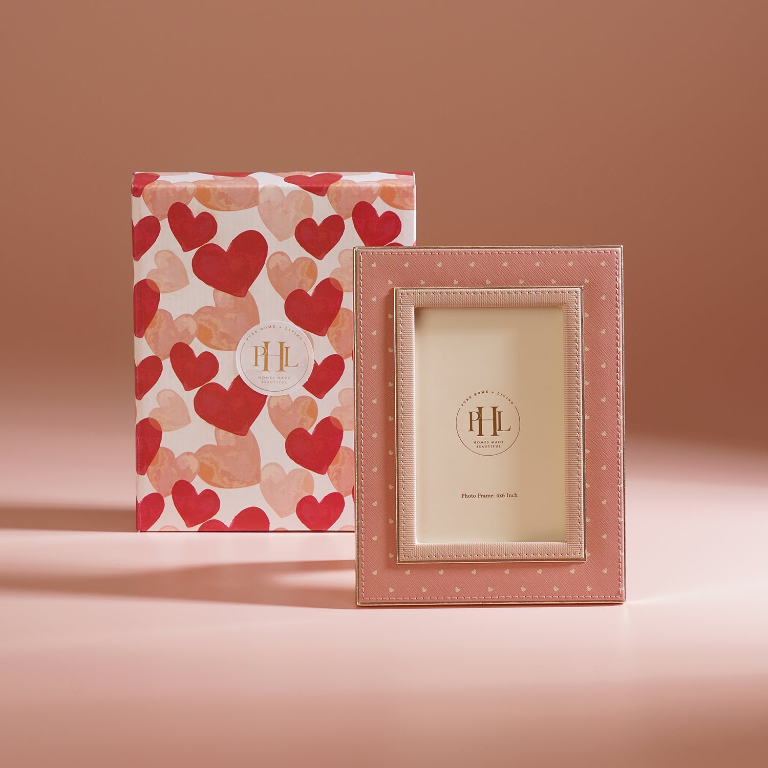 Pink Printed Faux Leather Photo Frame - Small