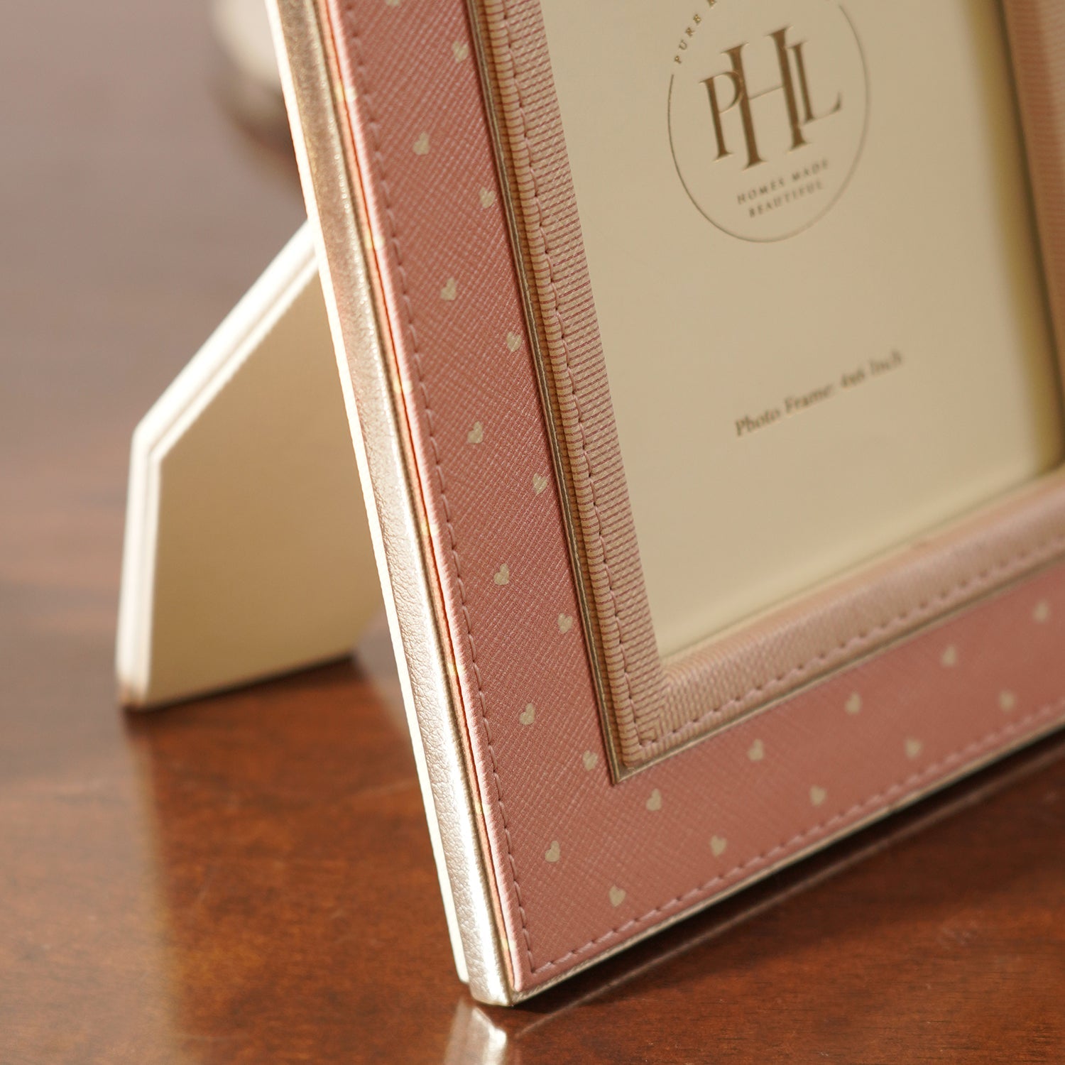 Pink Printed Faux Leather Photo Frame - Small