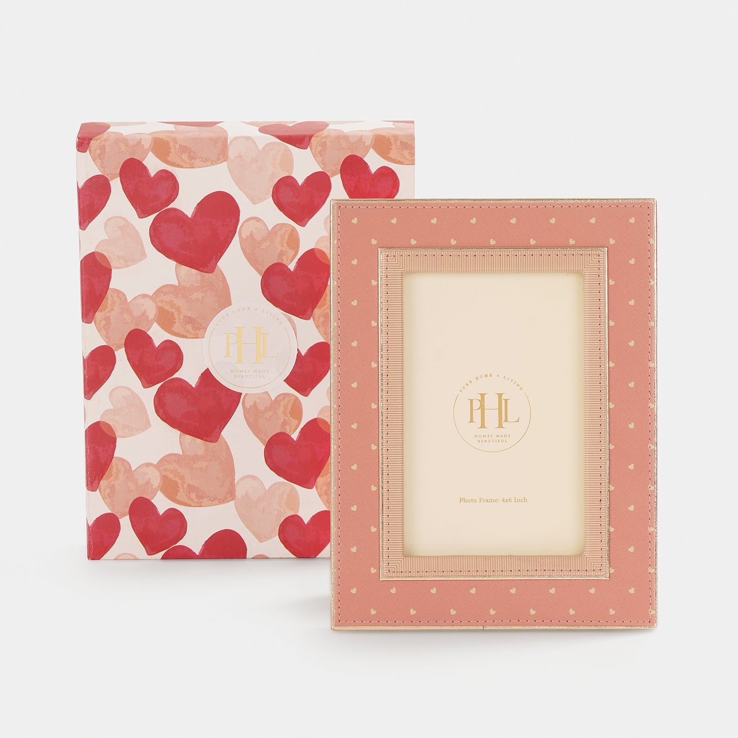 Pink Printed Faux Leather Photo Frame - Small