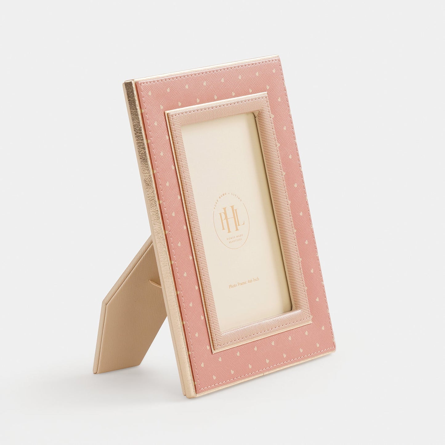 Pink Printed Faux Leather Photo Frame - Small