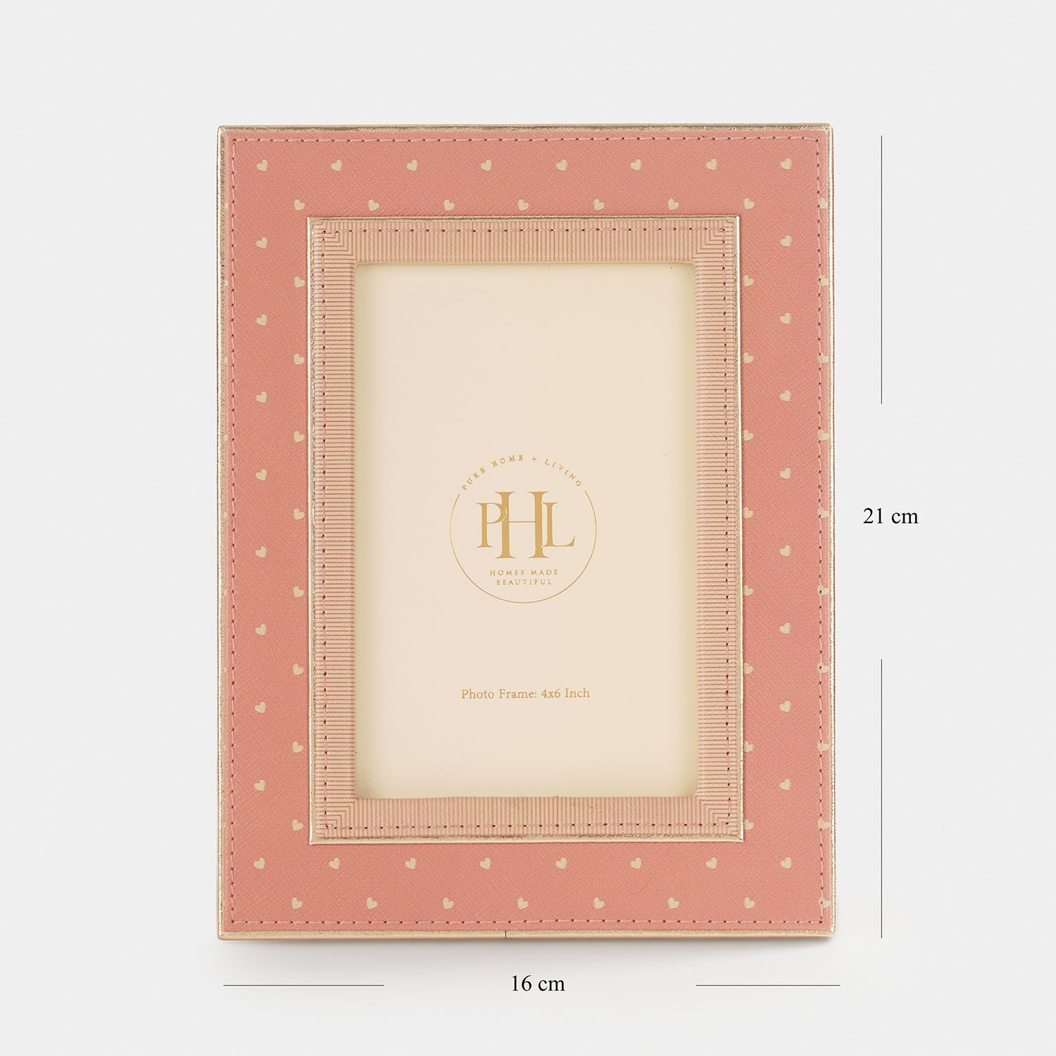 Pink Printed Faux Leather Photo Frame - Small