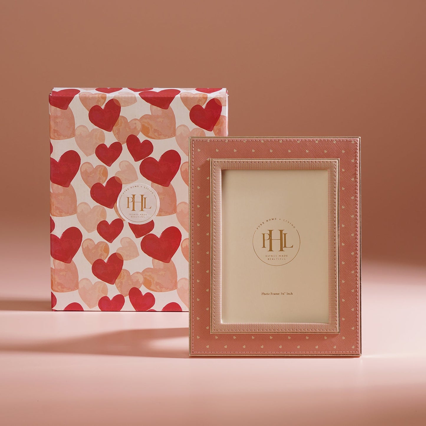 Pink Printed Faux Leather Photo Frame - Large