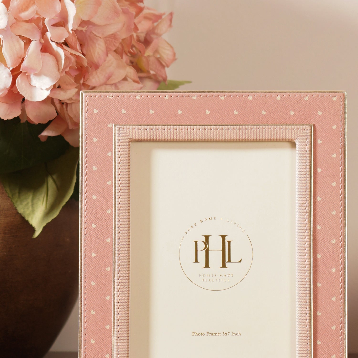Pink Printed Faux Leather Photo Frame - Large