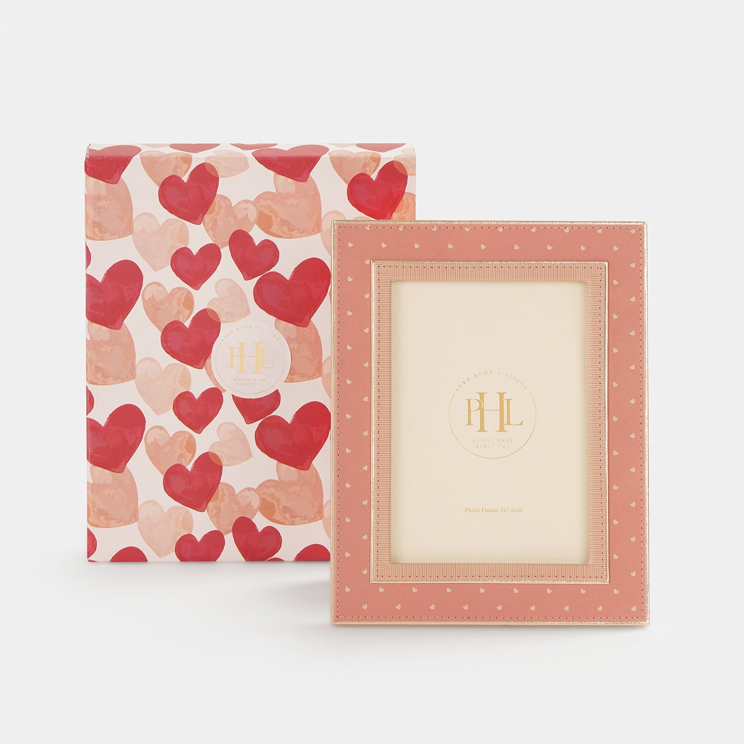 Pink Printed Faux Leather Photo Frame - Large