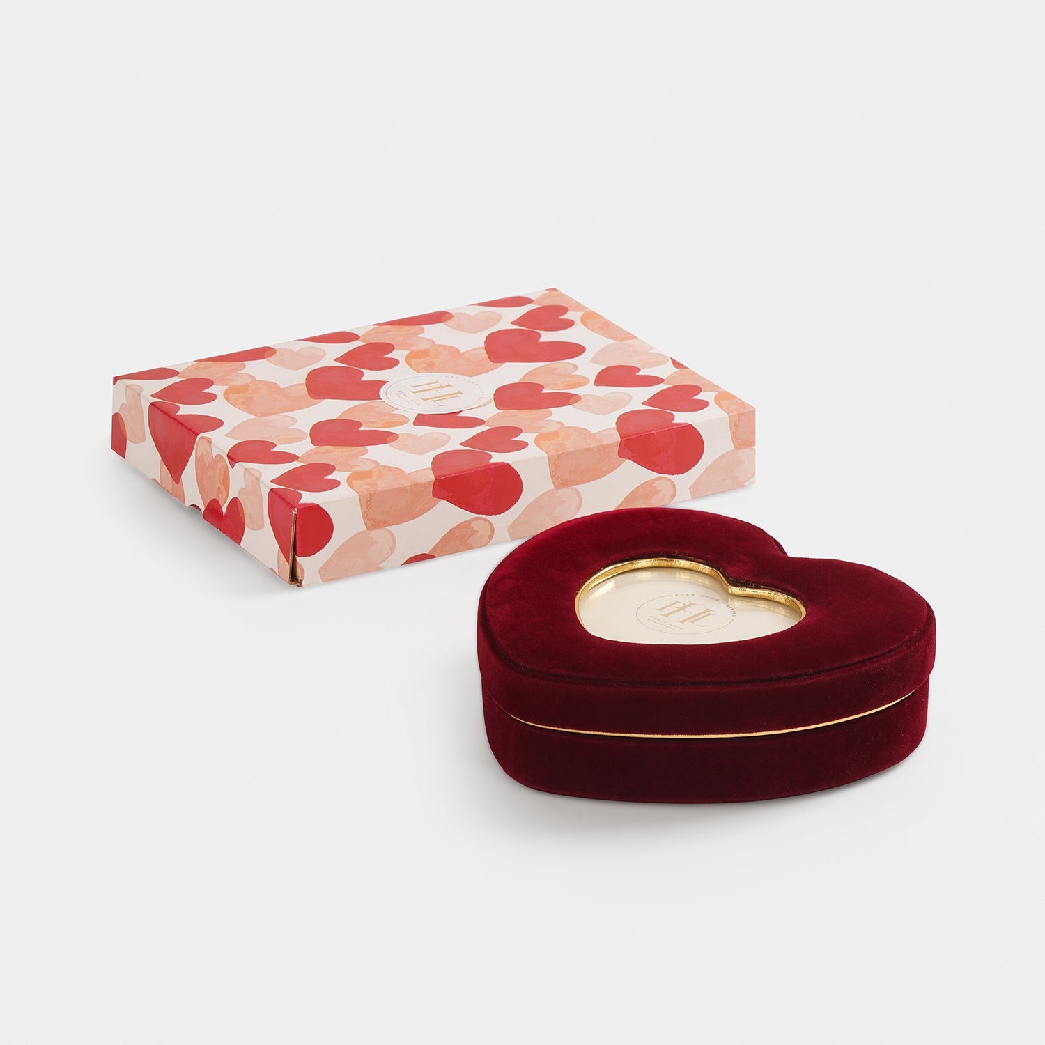 Red Heart Shaped Faux Leather Box