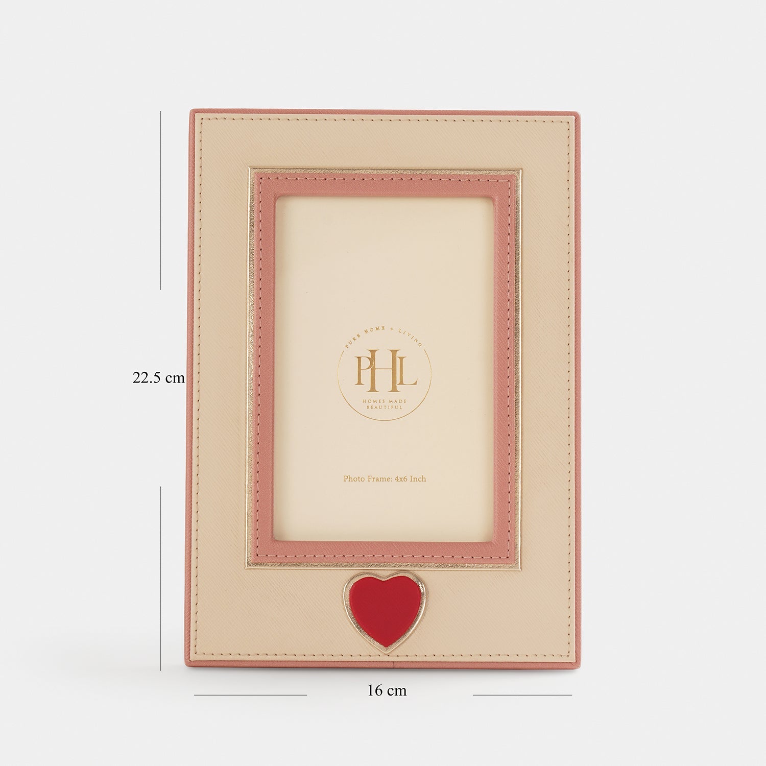Beige Faux Leather Photo Frame - Small
