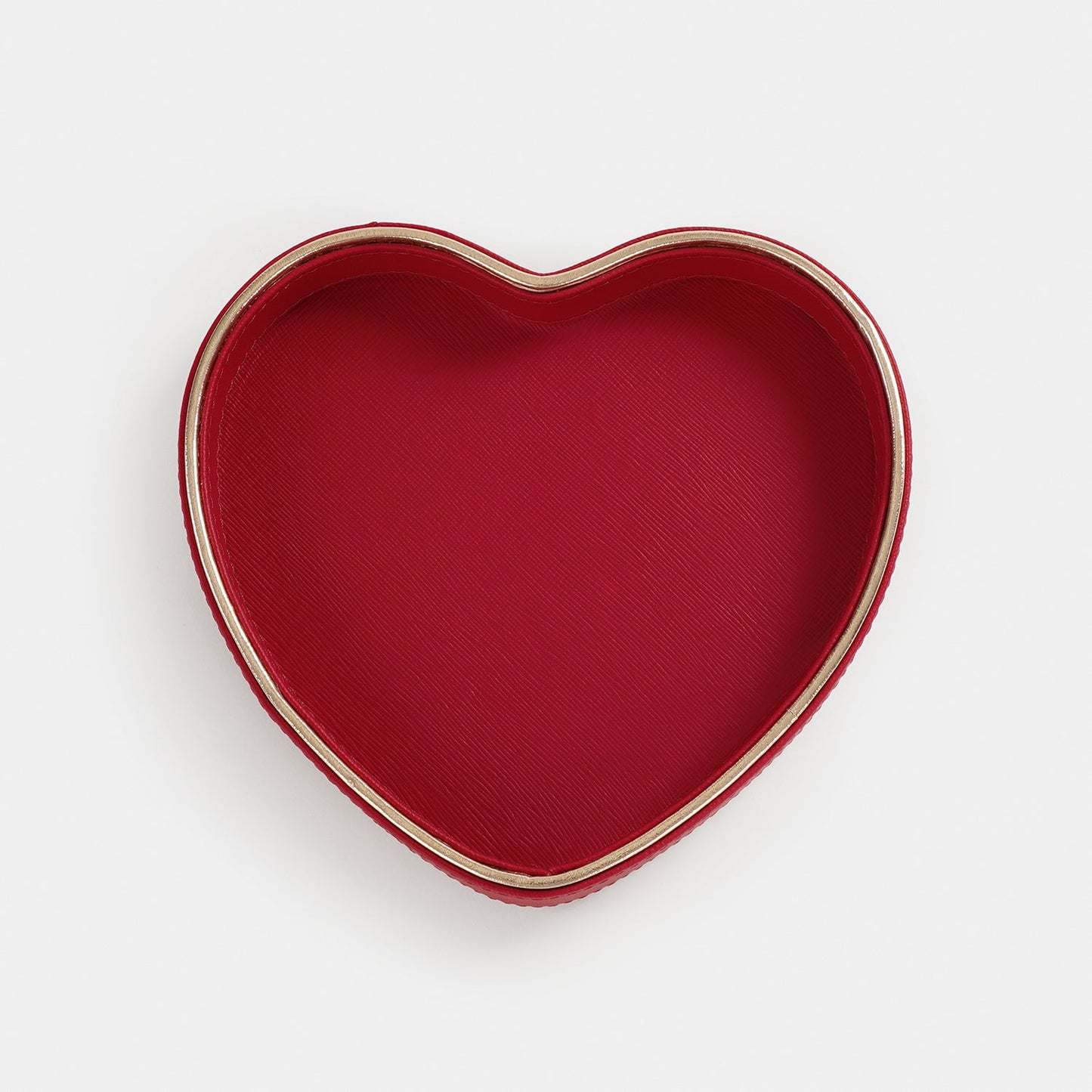 Red Heart Shaped Faux Leather Tray