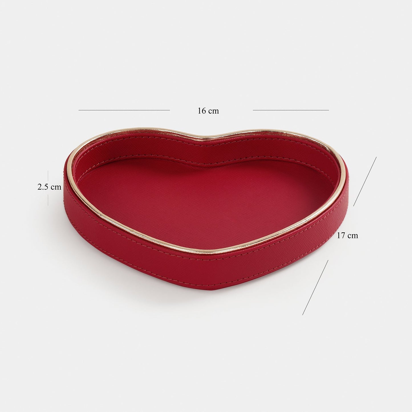 Red Heart Shaped Faux Leather Tray
