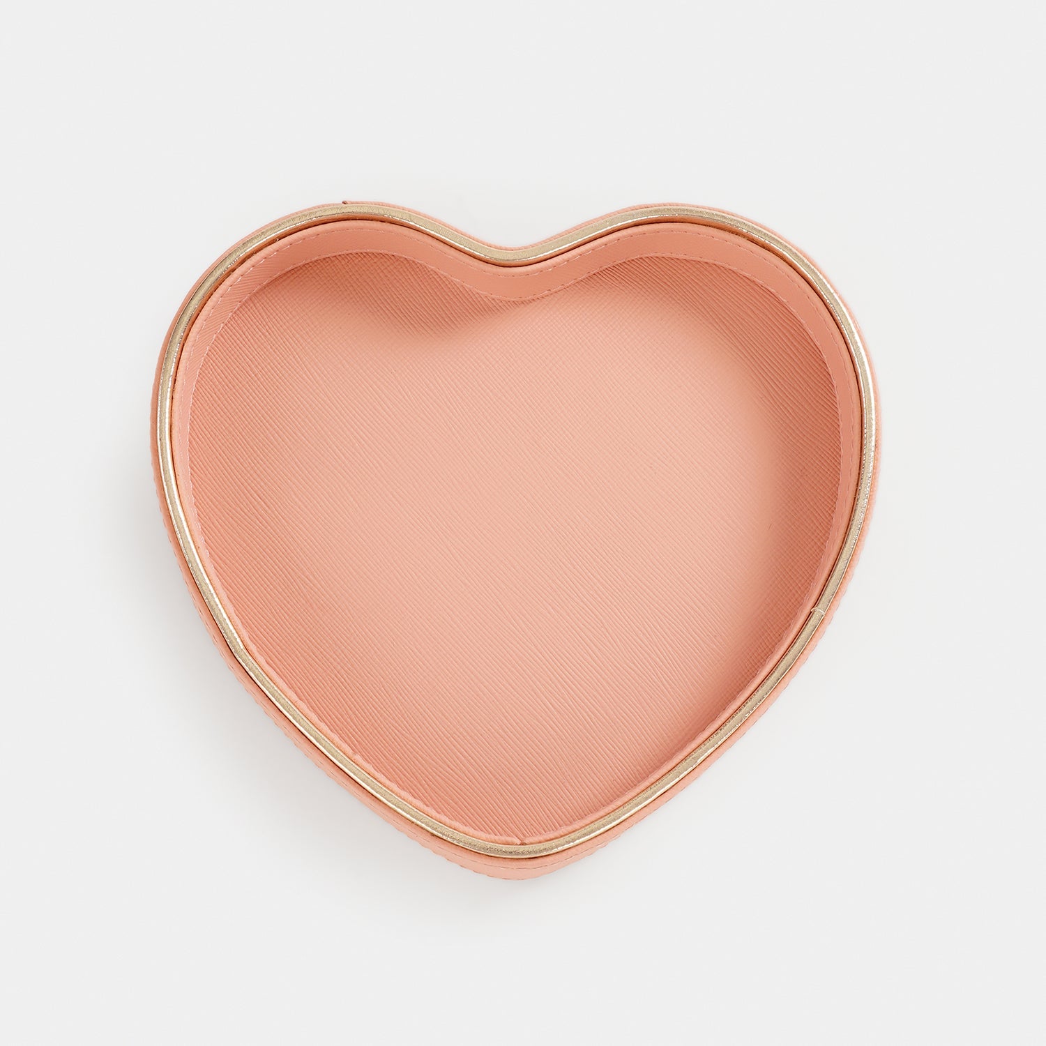 Pink Heart Shaped Faux Leather Tray