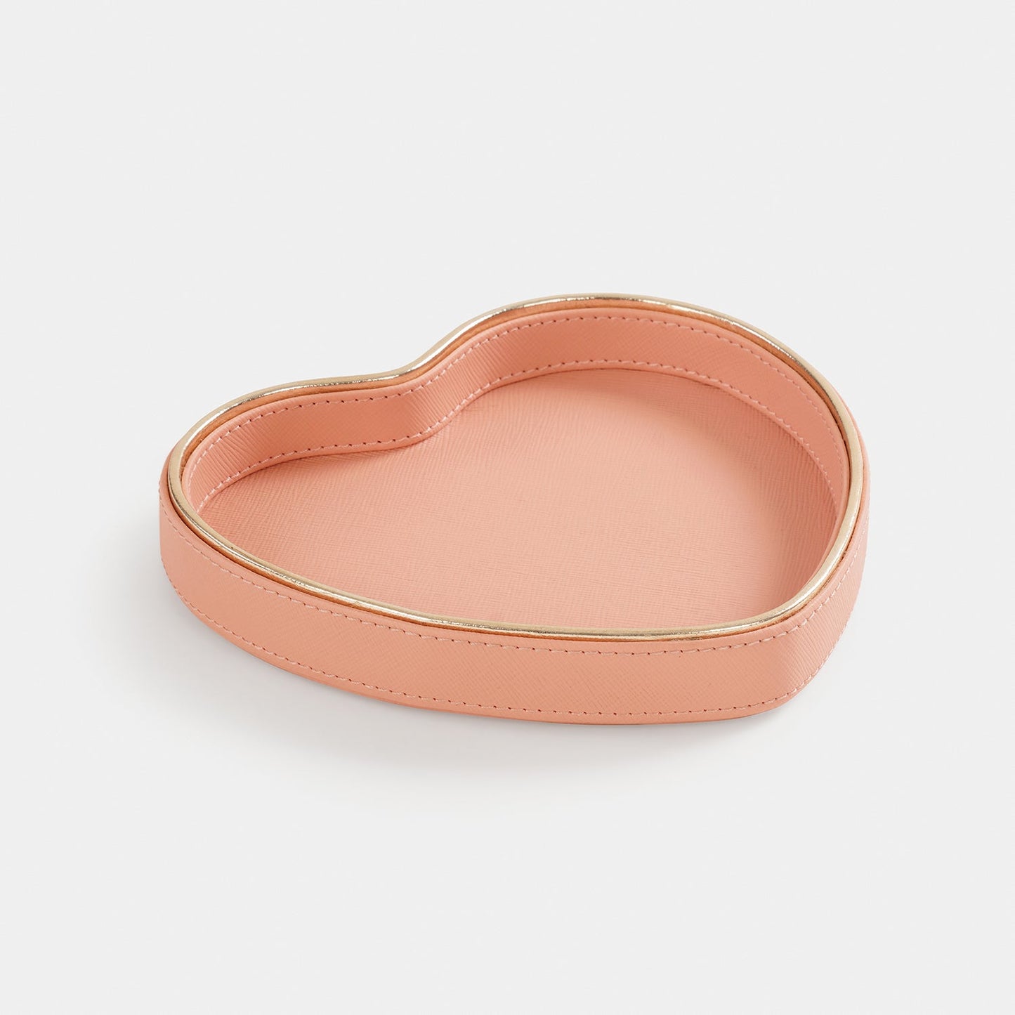 Pink Heart Shaped Faux Leather Tray
