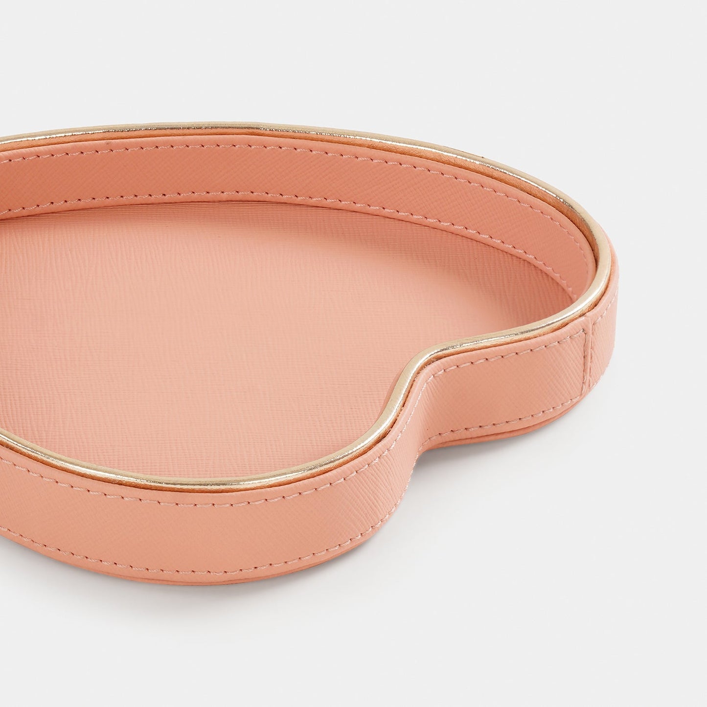 Pink Heart Shaped Faux Leather Tray